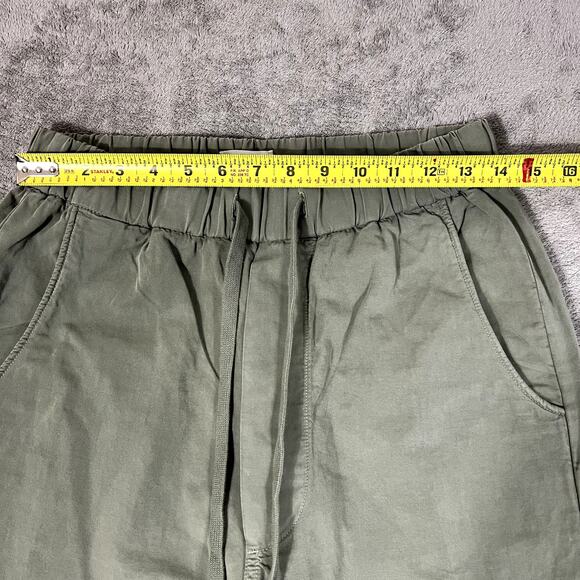 Citizens of Humanity Pants Women's M Wide Leg Cropped Green Flax Cotton - Picture 6 of 9